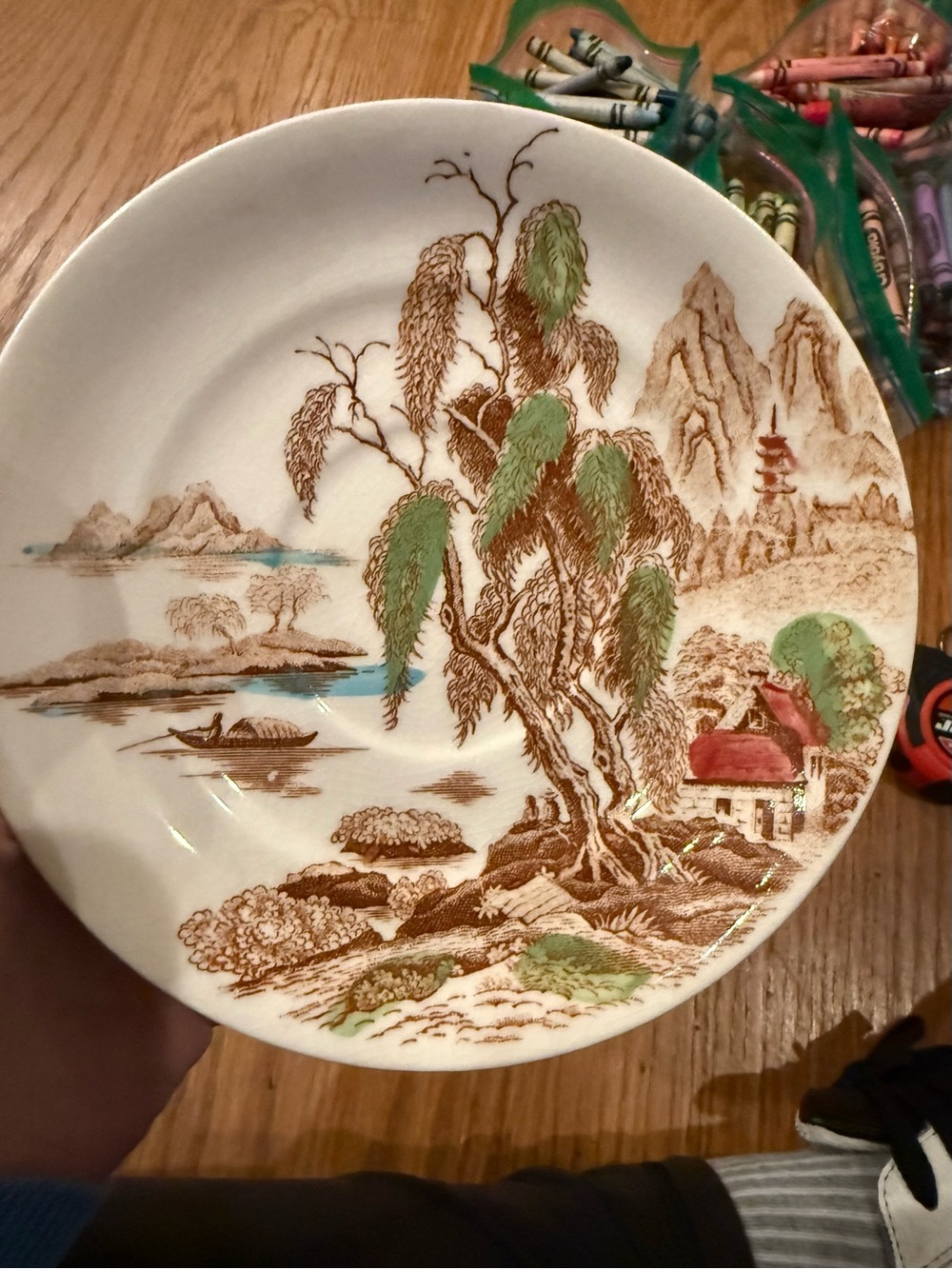 Vintage ceramic Sayonara saucer plate from Nasco Japan